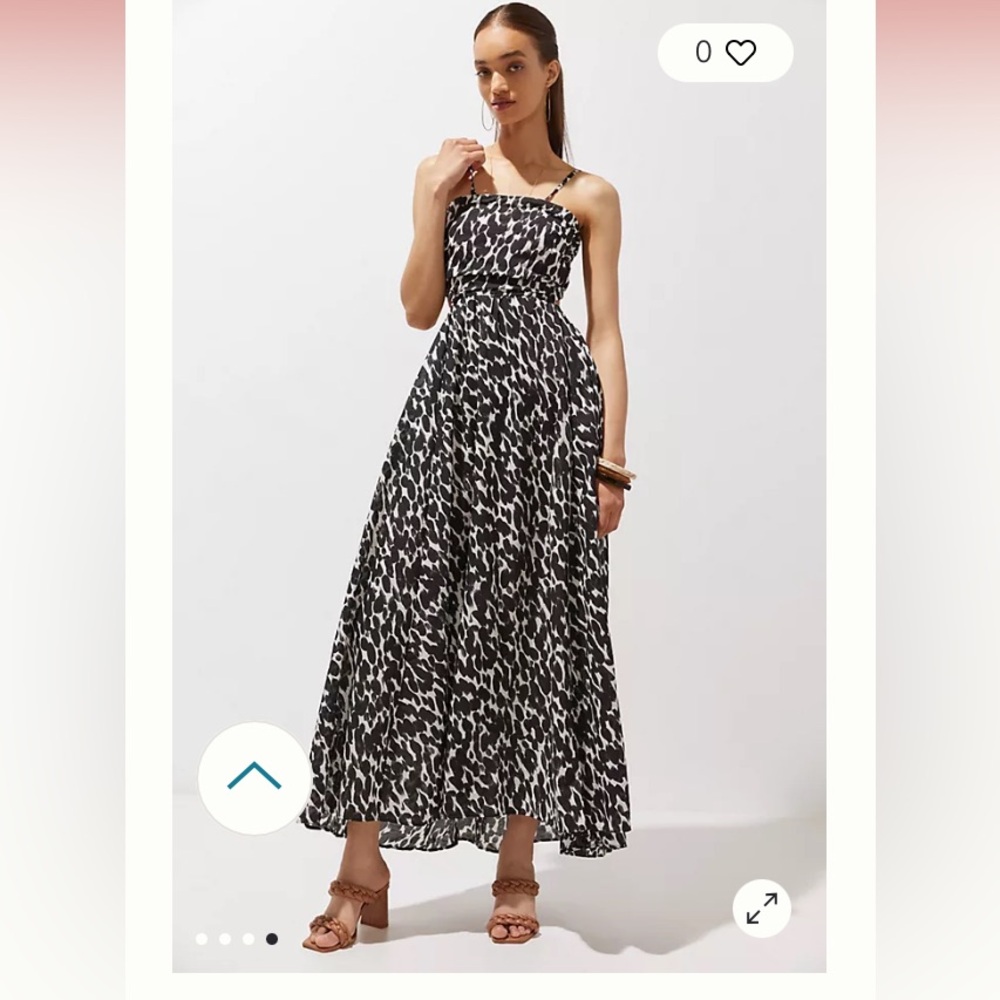 Anthropologie Shirred Cut-Out Maxi Dress